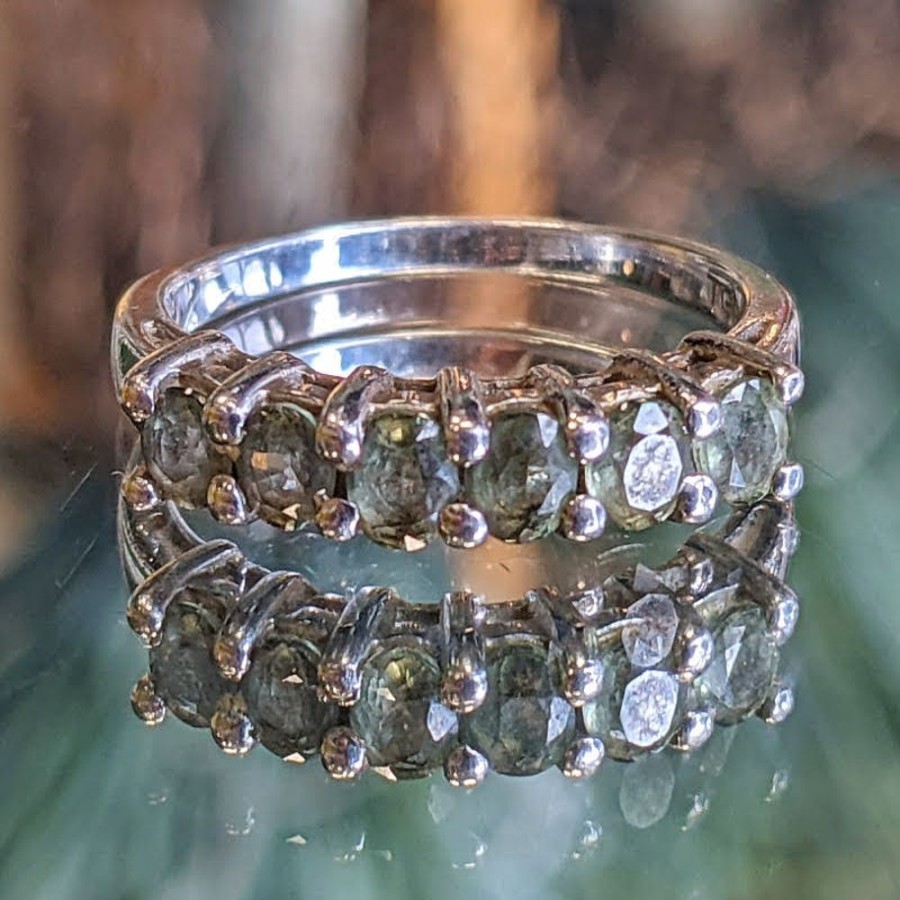 Giftware Fat Fingers | Peridot Silver Half Eternity Ring