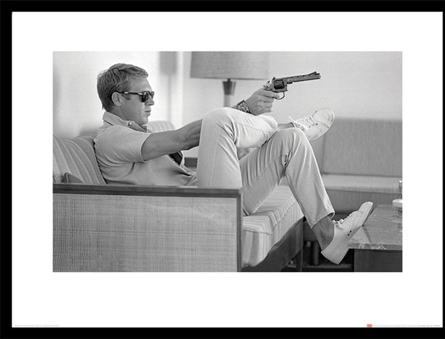 Home Decor HA Photographic | Time Life (Steve Mcqueen - Takes Aim) - Framed Print