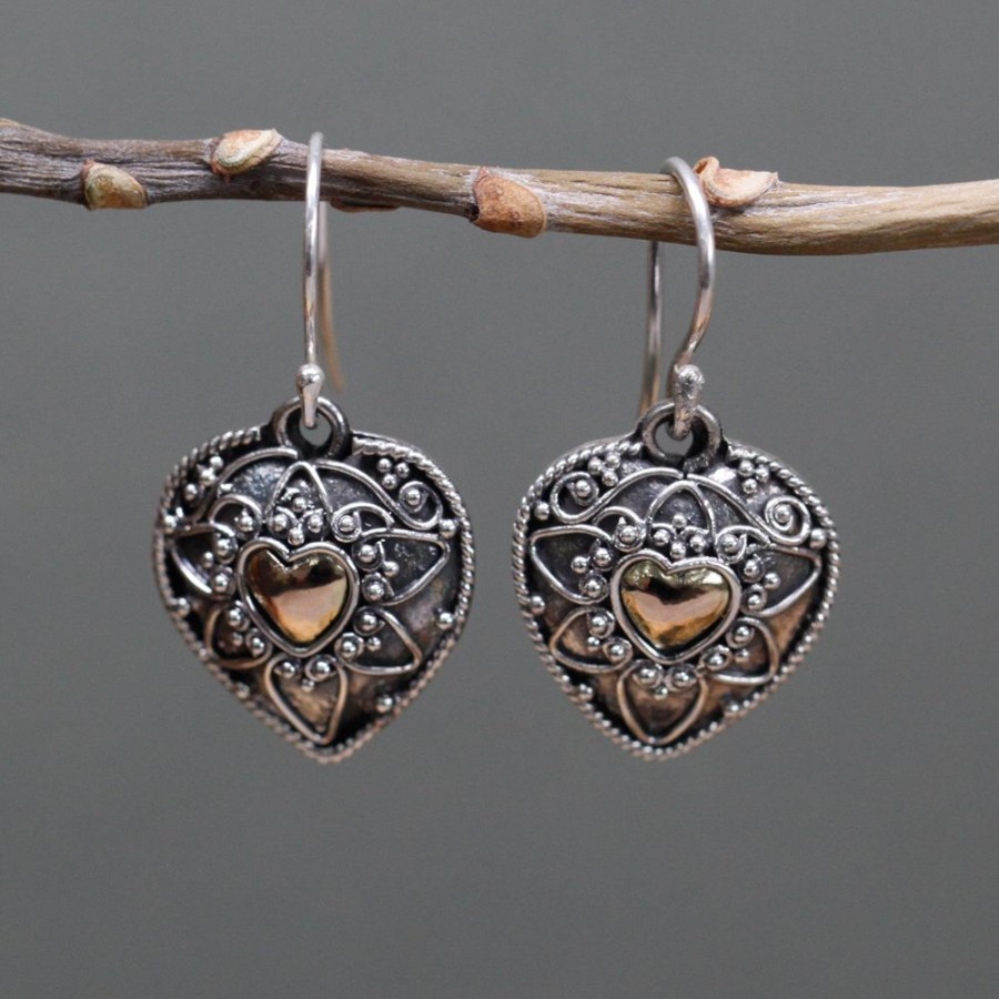 Giftware JassBerry | Silver And Gold Earrings - Hearts