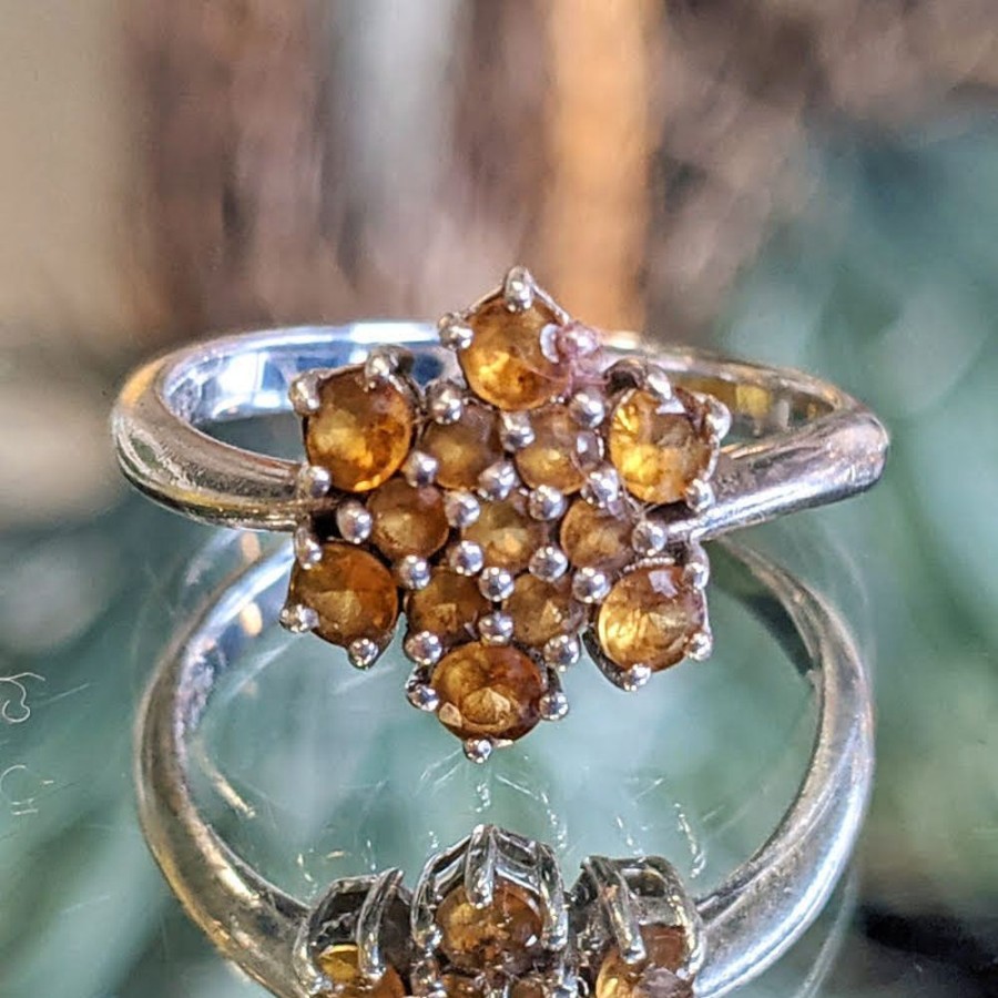 Giftware Fat Fingers | Citrine Hex Cluster Ring