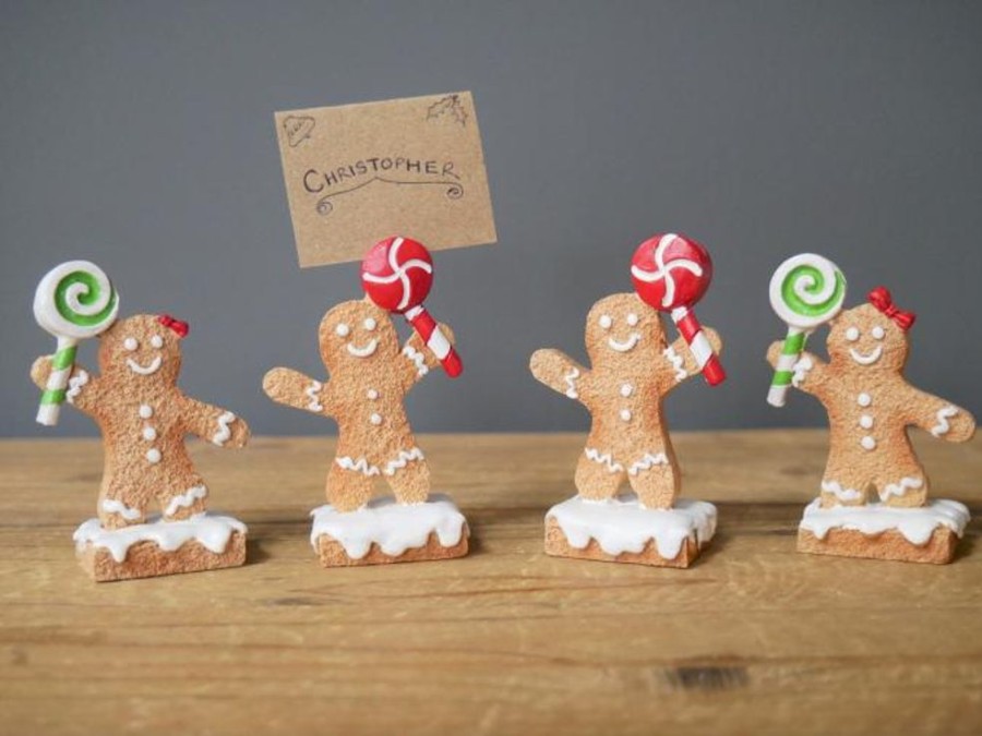 Christmas Hurst House Trading | Gingerbread Place Card Holders Set Of 4