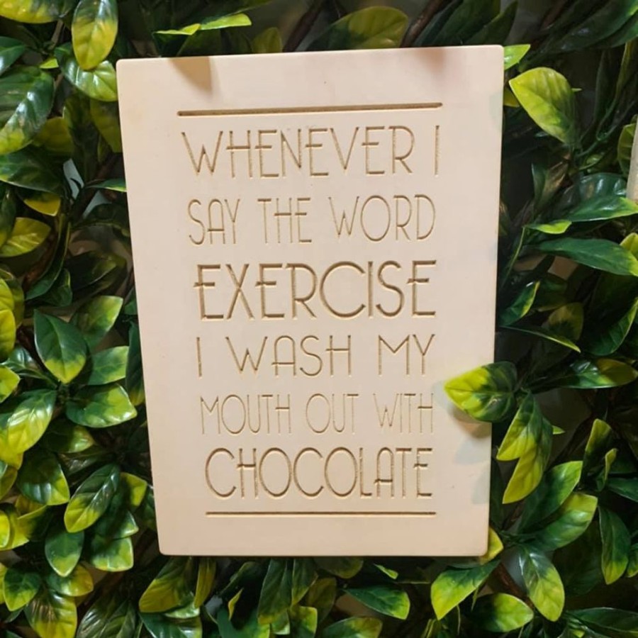 Garden Blooming Botanicals | Chocolate & Exercise Wall Plaque