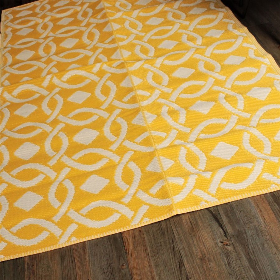 Outdoor Living Blooming Botanicals | Yellow Woven Rug