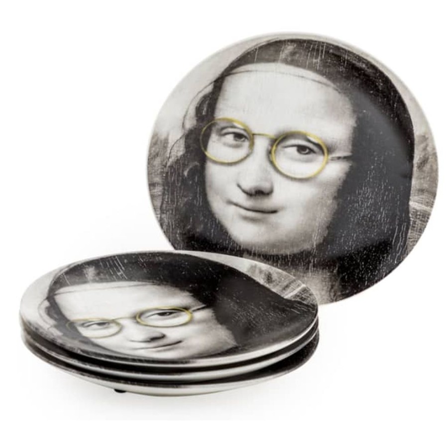 Home Decor Hurst House Trading | Mona Lisa Face Plates 7" - Glasses