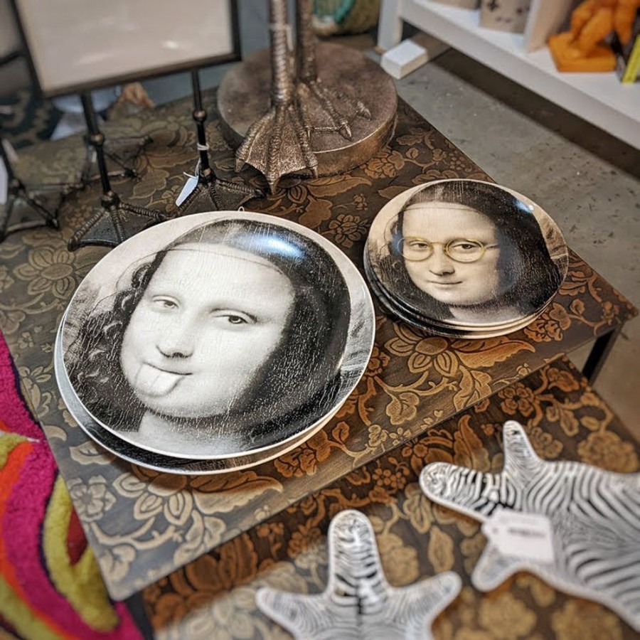 Home Decor Hurst House Trading | Mona Lisa Face Plates 7" - Glasses