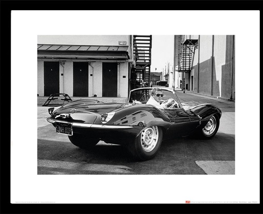 Home Decor HA Photographic | Time Life (Steve Mcqueen - Jaguar) - Framed Print 40X50