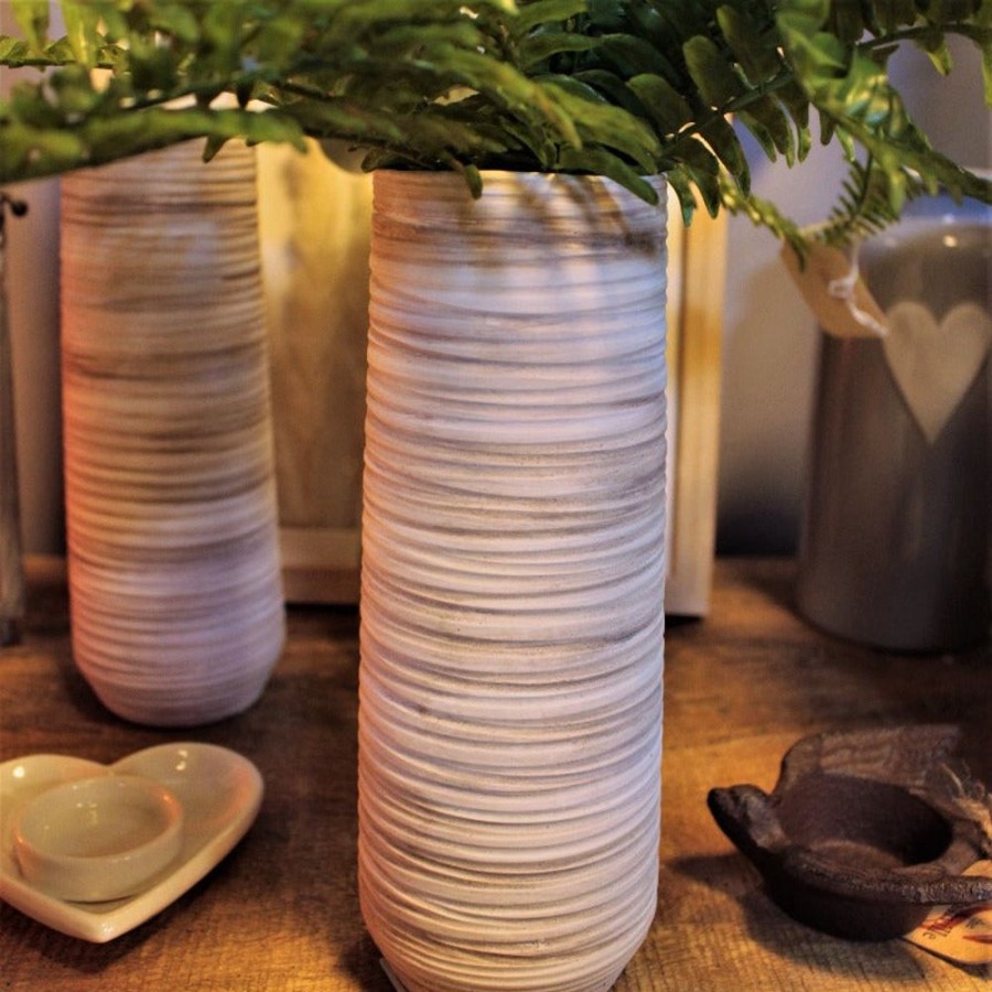 Home Decor Blooming Botanicals | Ribbed Stoneware Vase