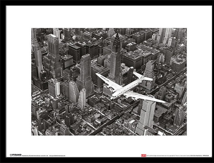 Home Decor HA Photographic | Time Life (Dc-4 Over Manhattan) - Framed Print