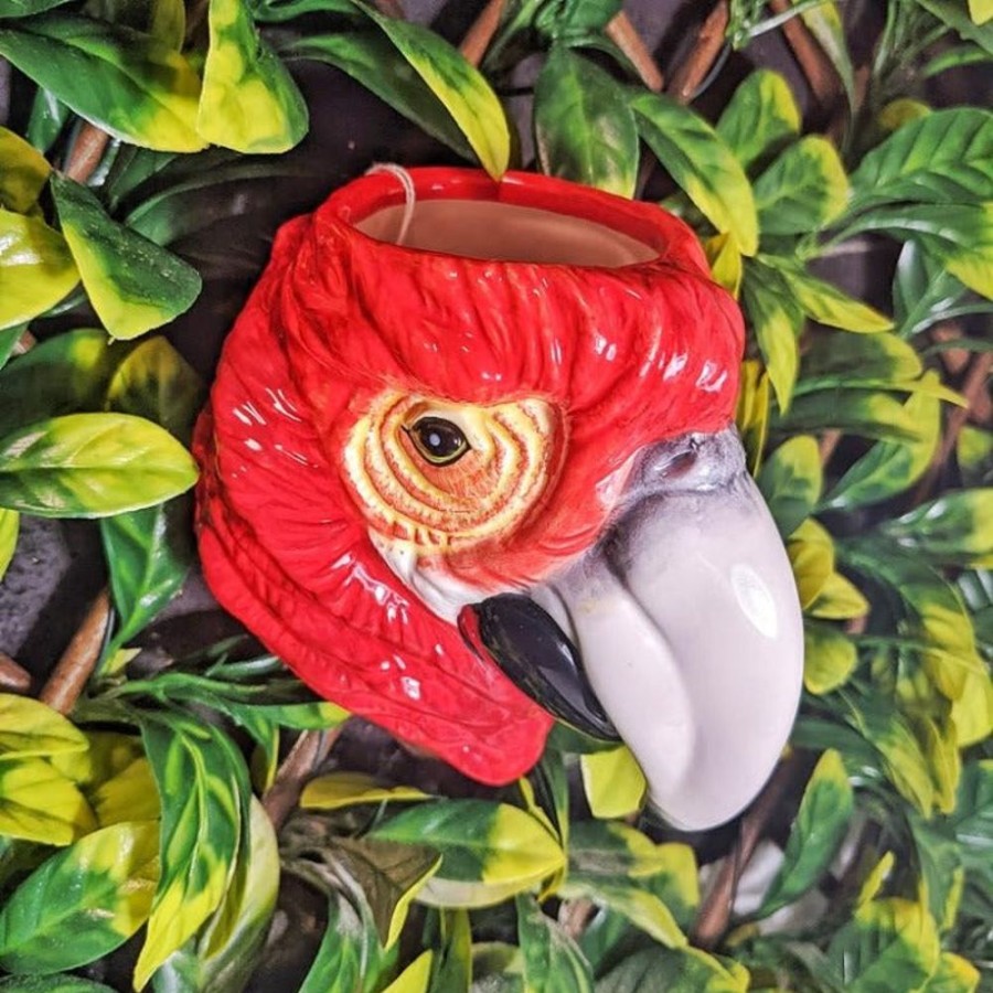 Garden Signature Collection | Red Parrot Head Wall Vase