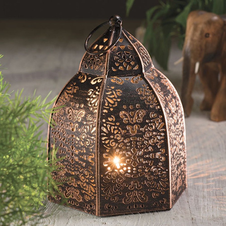 Garden Lilac Blanc | Black And Copper Lantern