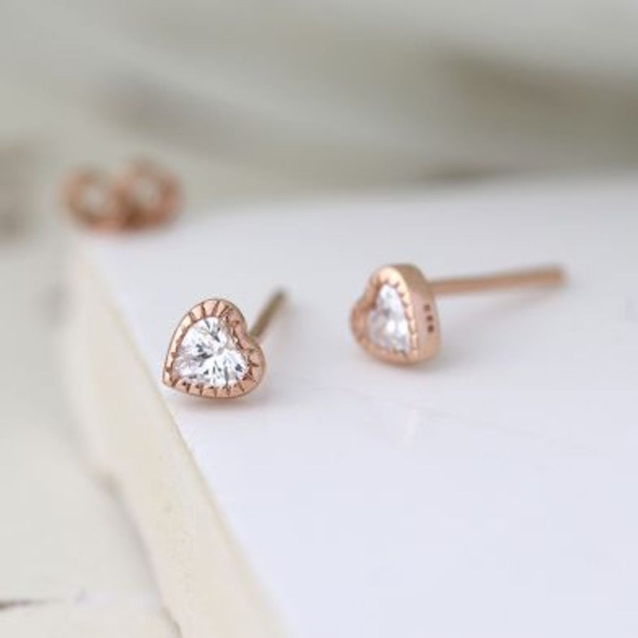 Fashion & Accessories JassBerry | Sterling Silver And Rose Gold Plated Heart Earrings