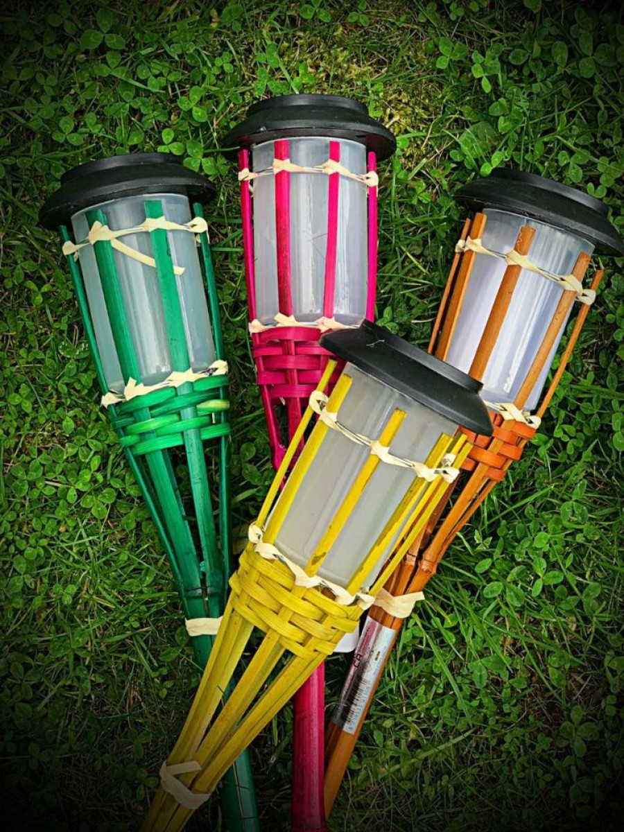 Outdoor Living Blooming Botanicals | Bamboo Solar Torch