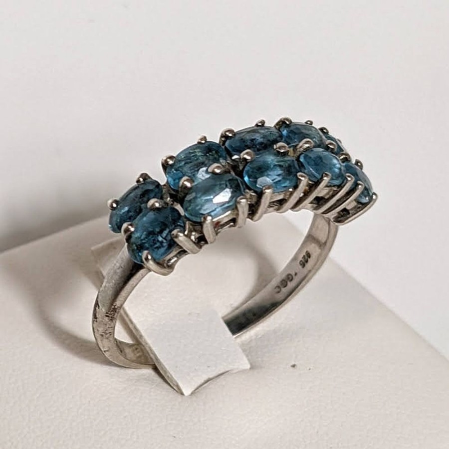 Fashion & Accessories Fat Fingers | Teal Blue Tourmaline Half Eternity Ring