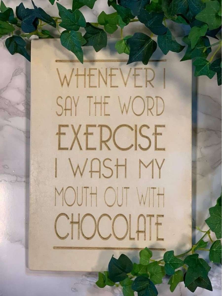 Giftware Blooming Botanicals | Chocolate & Exercise Wall Plaque