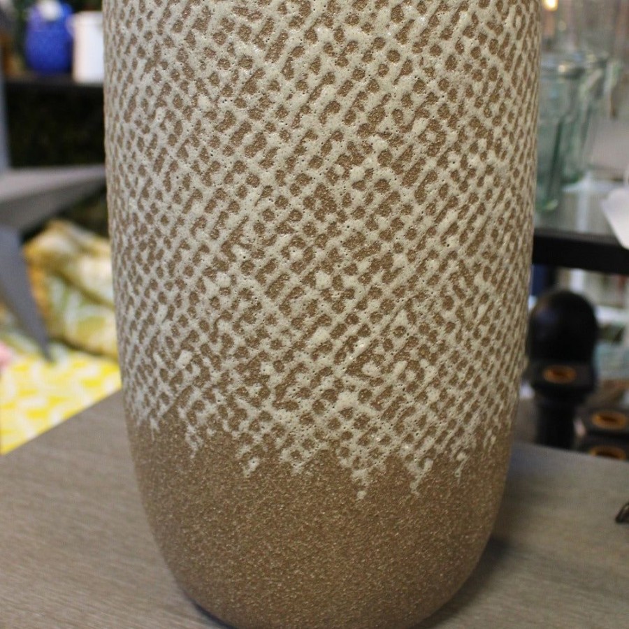 Home Decor Signature Collection | Large Sicily Brown White Vase