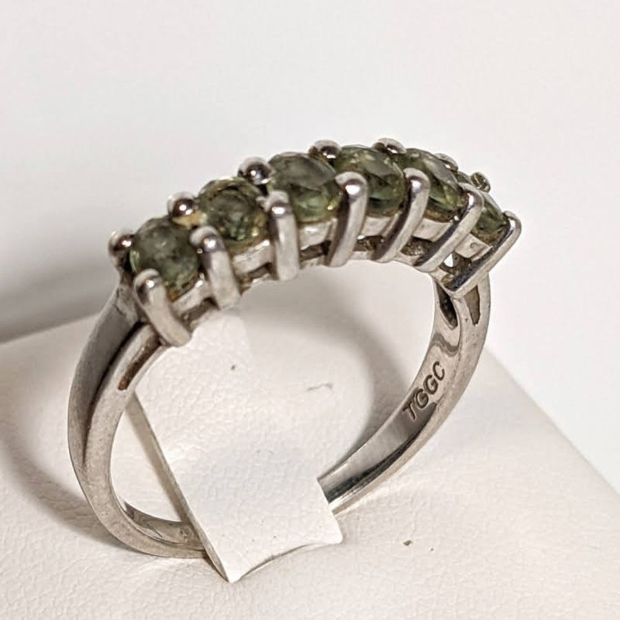 Fashion & Accessories Fat Fingers | Peridot Silver Half Eternity Ring