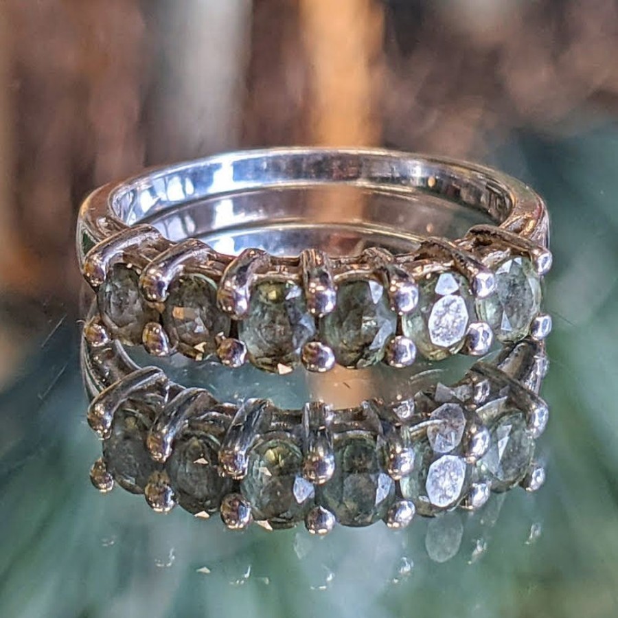 Fashion & Accessories Fat Fingers | Peridot Silver Half Eternity Ring