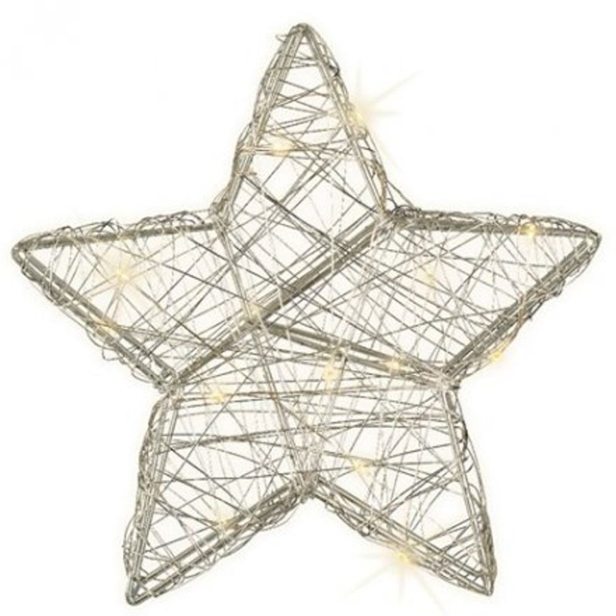 Home Decor Hurst House Trading | Small Silver Wire Led Star