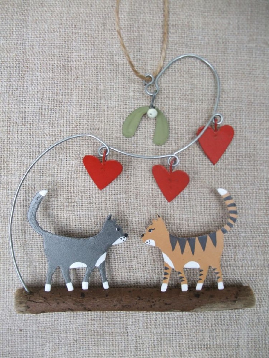 Christmas Hive | Cats On Stick Hanging Decoration