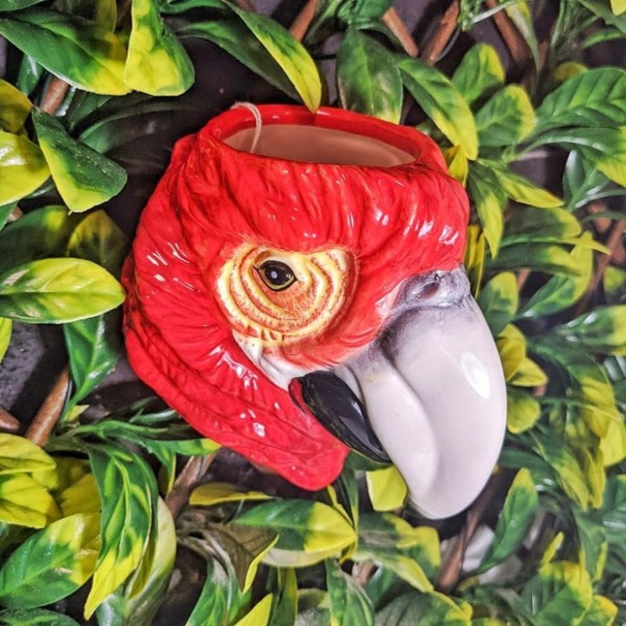 Home Decor Signature Collection | Red Parrot Head Wall Vase