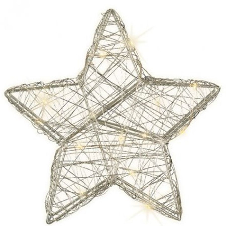 Home Decor Hurst House Trading | Small Silver Wire Led Star