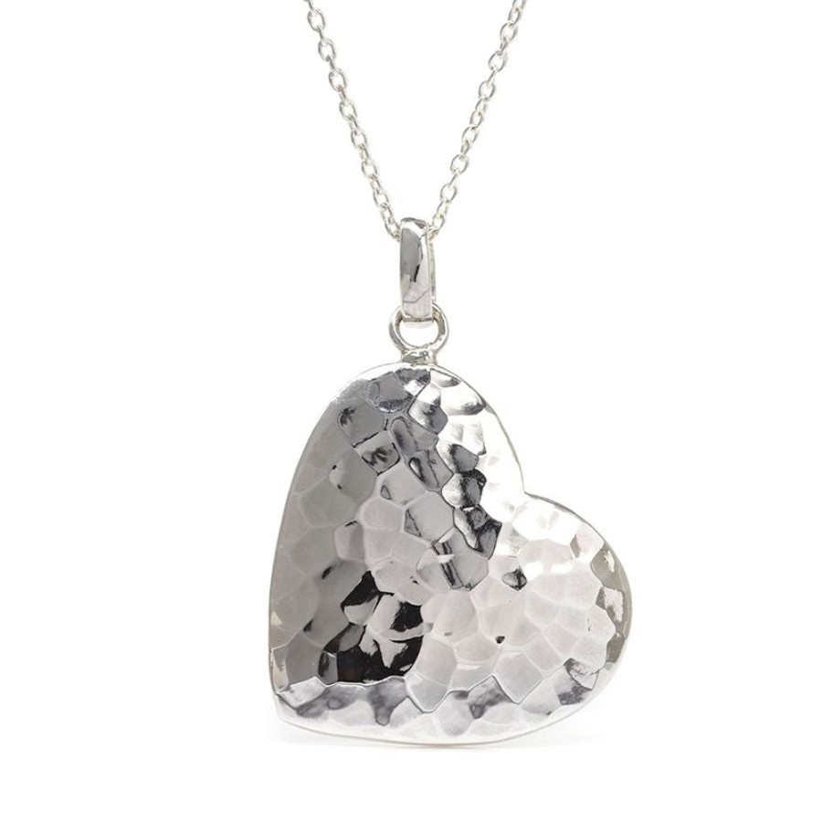 Giftware JassBerry | Sterling Silver Hammered Heart Necklace