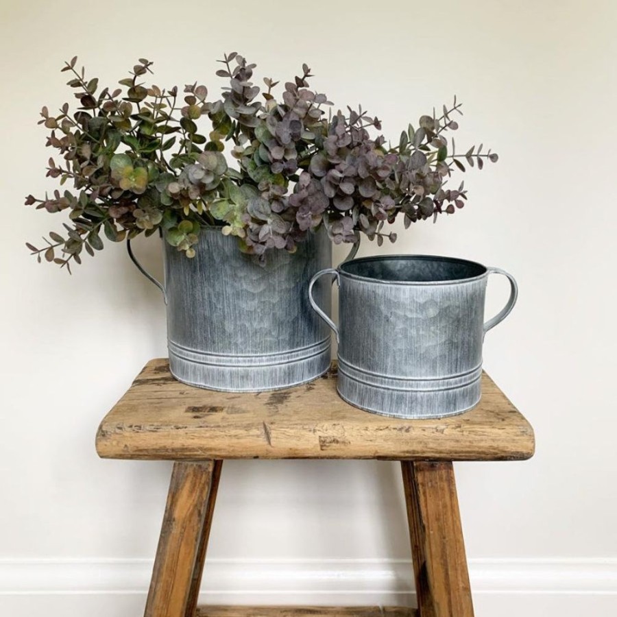 Outdoor Living Blooming Botanicals | Aged Grey Tapered Handle Pot 18Cm