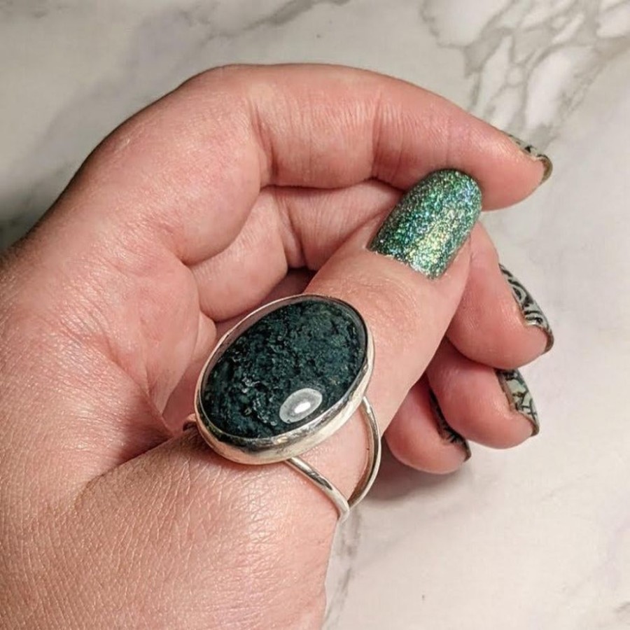 Giftware Fat Fingers | Green Moss Agate Ring