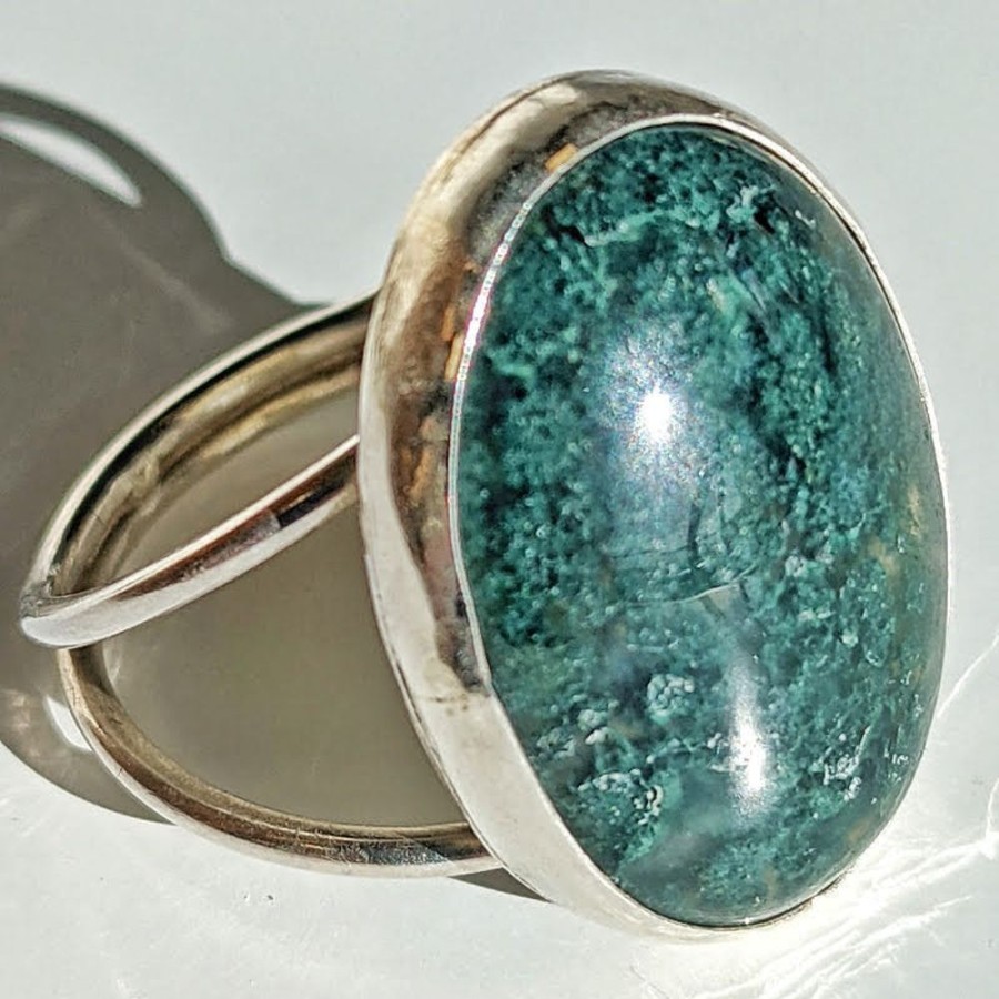 Giftware Fat Fingers | Green Moss Agate Ring