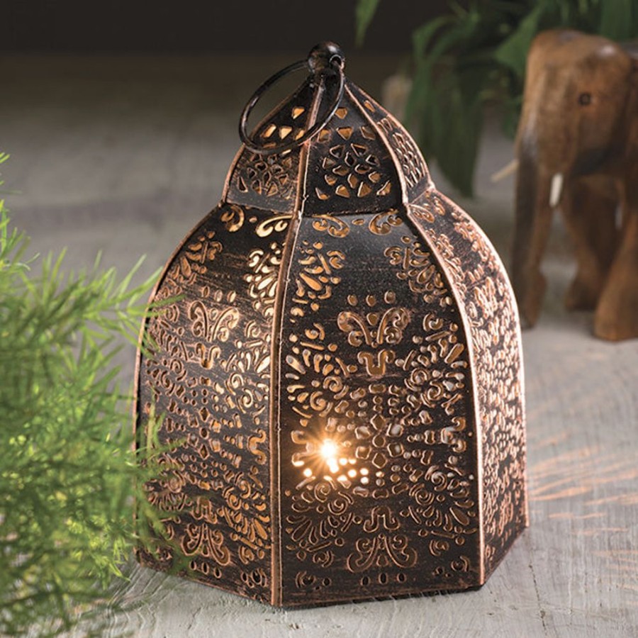 Garden Lilac Blanc | Black And Copper Lantern