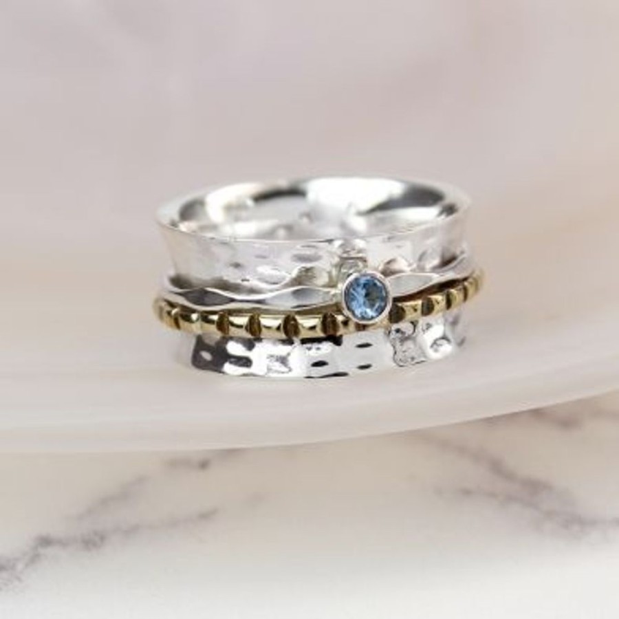 Giftware JassBerry | Silver And Topaz Spinning Ring