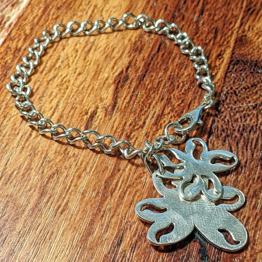 Giftware Fat Fingers | Silver Flower Charm Bracelet