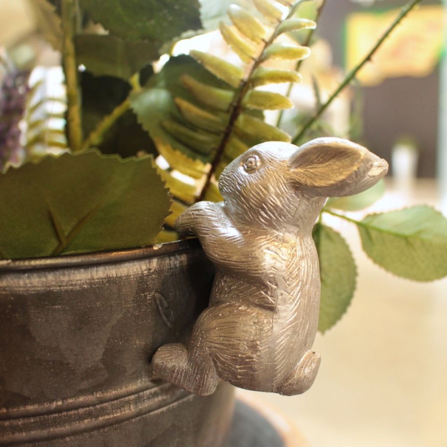 Giftware Blooming Botanicals | Silver Rabbit Pot Hanger