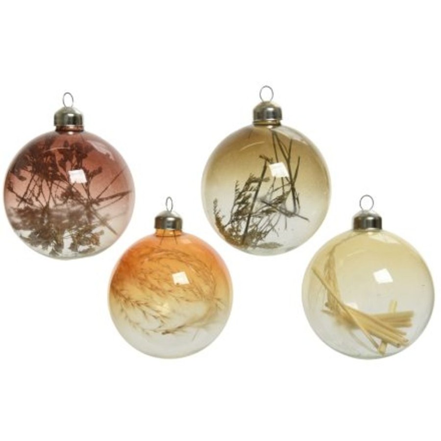 Christmas Hurst House Trading | Dried Flower Glass Baubles