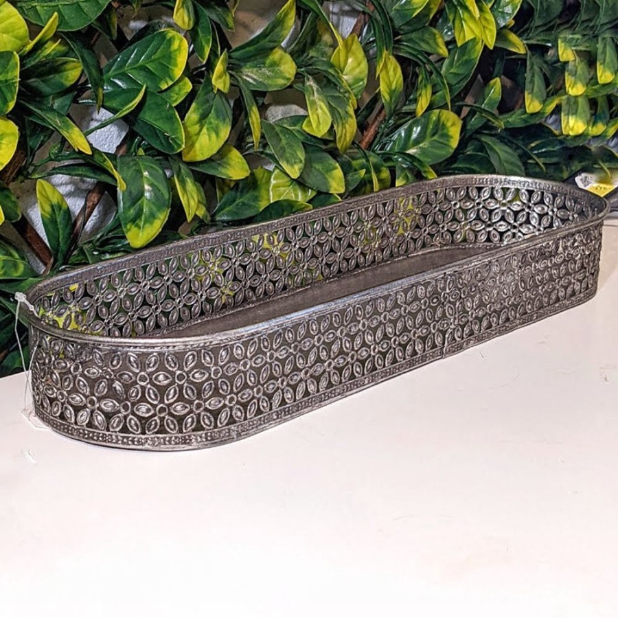 Garden Blooming Botanicals | Iron Oval Tray 41Cm