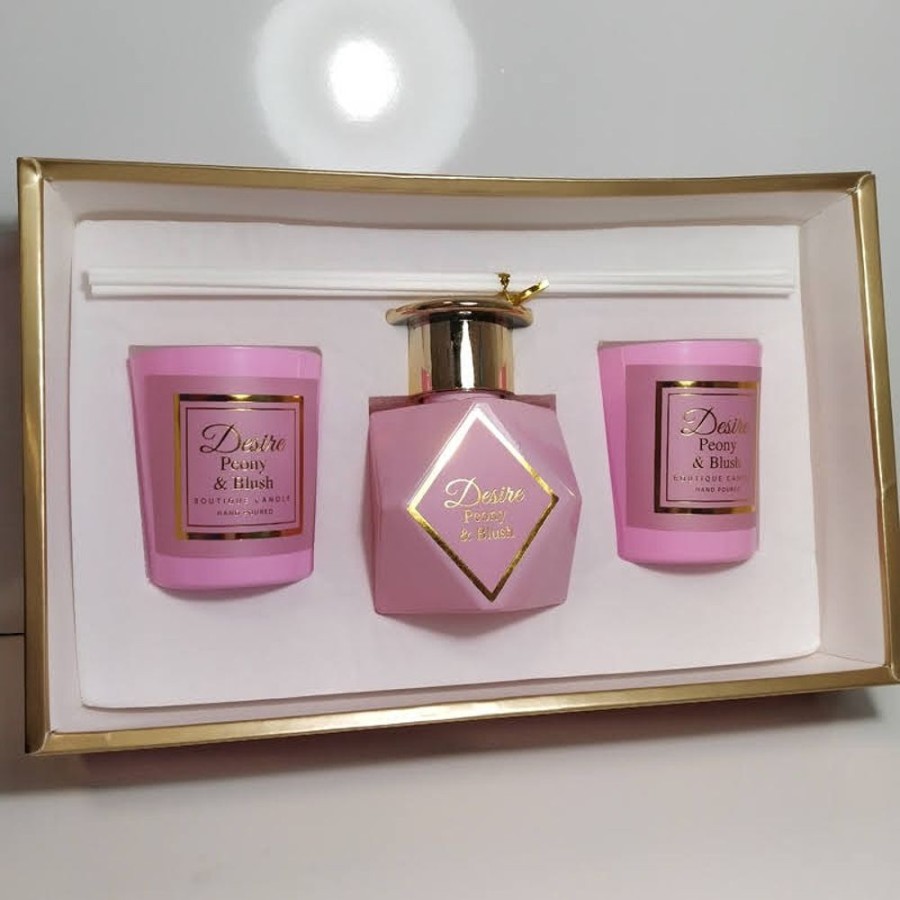 Body, Bath & Home Fragrance Hurst House Trading | Peony & Blush Diffuser & Candle Set