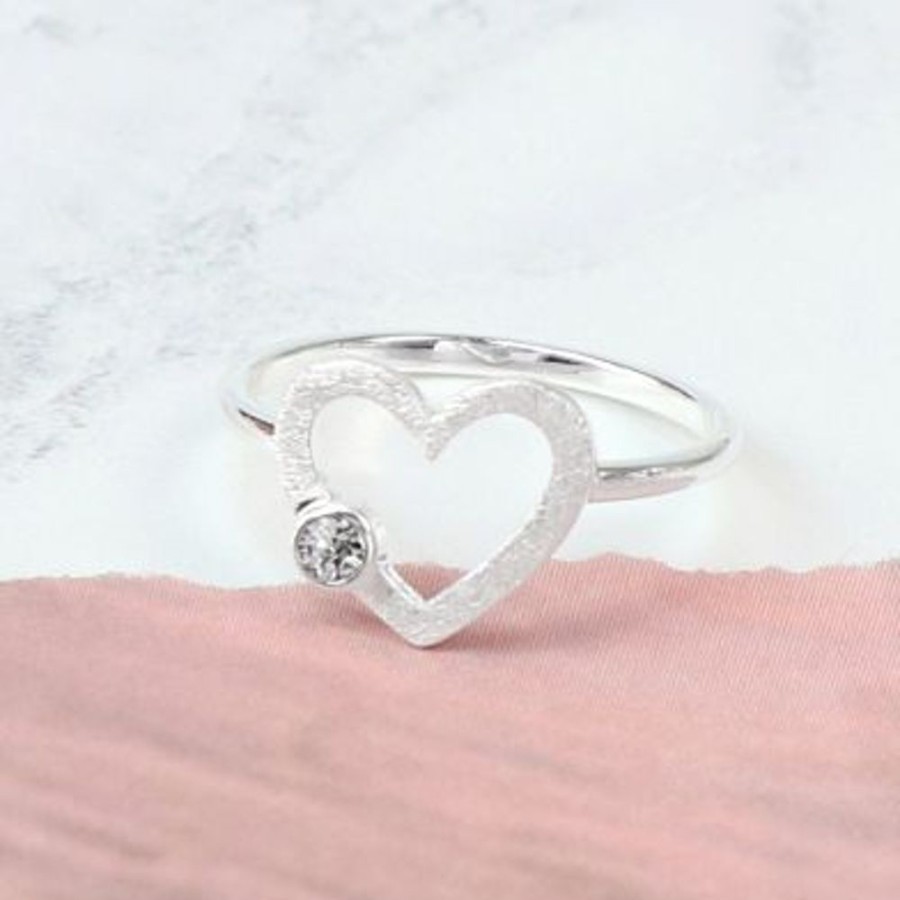 Giftware JassBerry | Sterling Silver Scratched Heart Ring