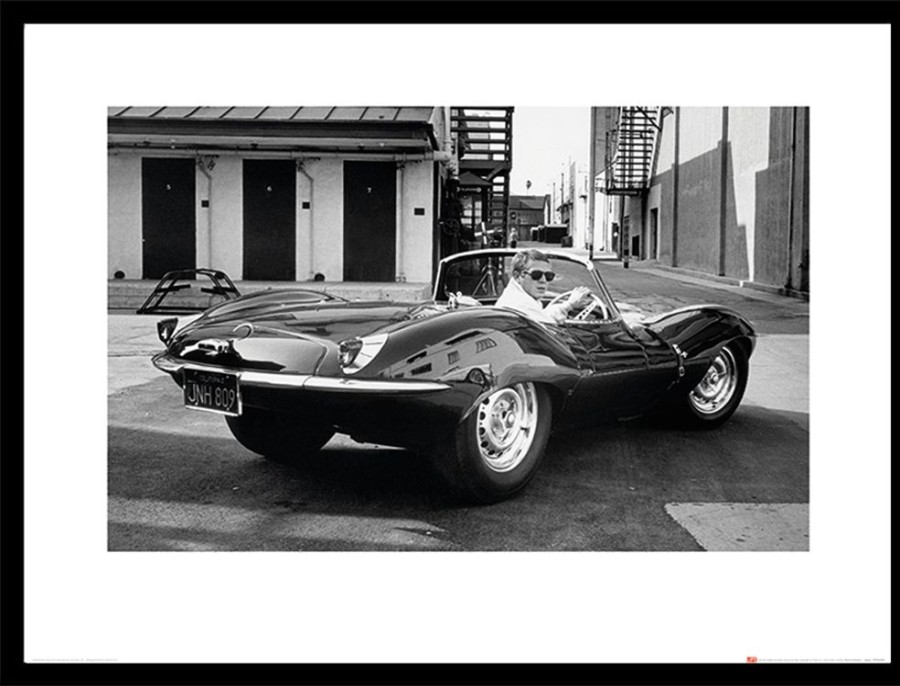 Giftware HA Photographic | Time Life (Steve Mcqueen - Jaguar) - Framed Print 30X40