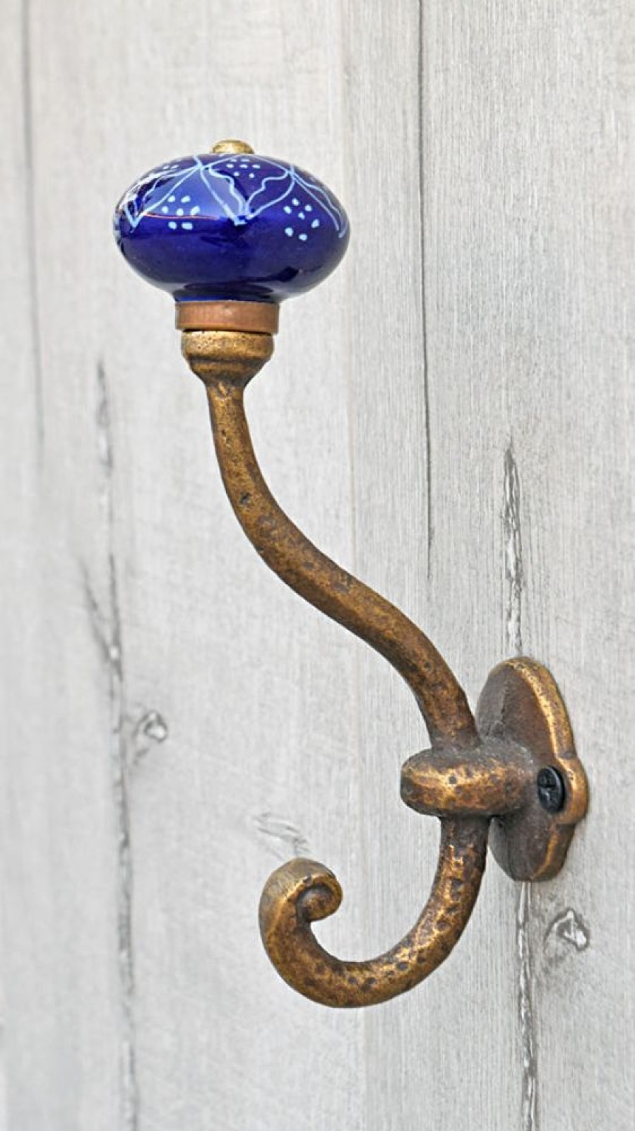 Home Decor Hooked! | Blue Knob Vintage Coat Hook