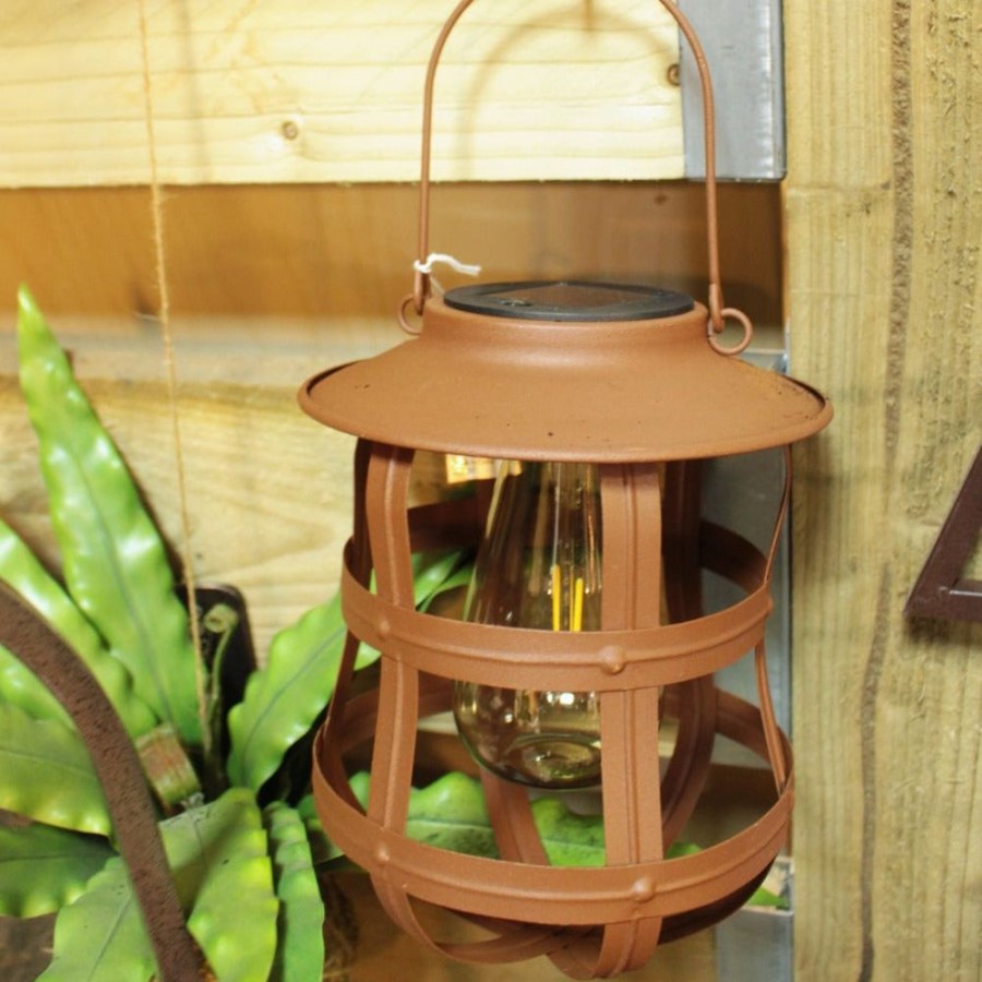 Garden Blooming Botanicals | Brown Hanging Solar Light