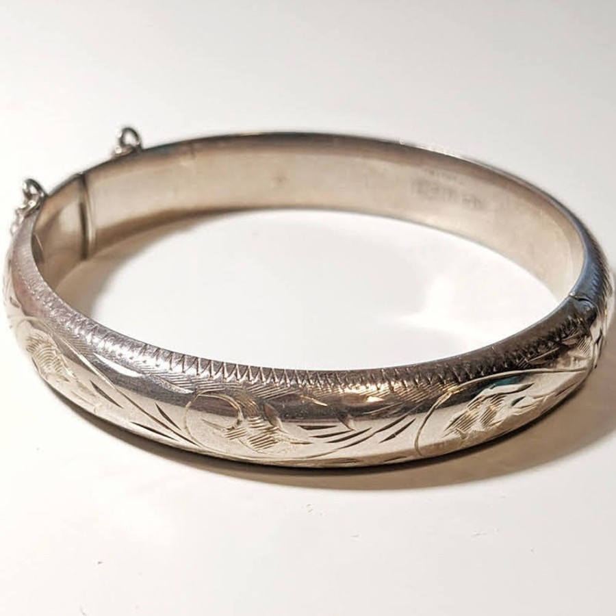 Fashion & Accessories Fat Fingers | Silver Hinged Bangle