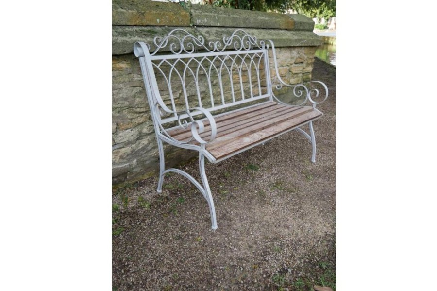 Garden Blooming Botanicals | Metal & Wood Bench