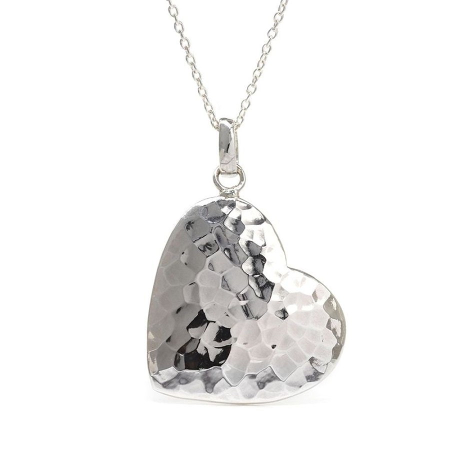 Fashion & Accessories JassBerry | Sterling Silver Hammered Heart Necklace