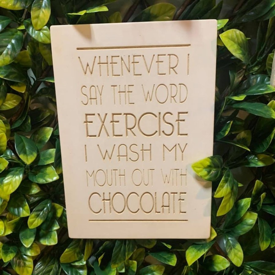 Garden Blooming Botanicals | Chocolate & Exercise Wall Plaque