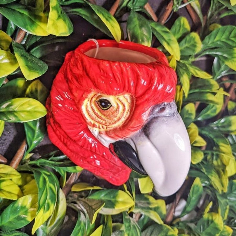 Garden Signature Collection | Red Parrot Head Wall Vase