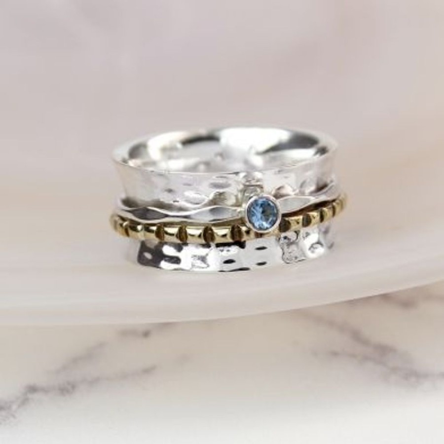 Fashion & Accessories JassBerry | Silver And Topaz Spinning Ring