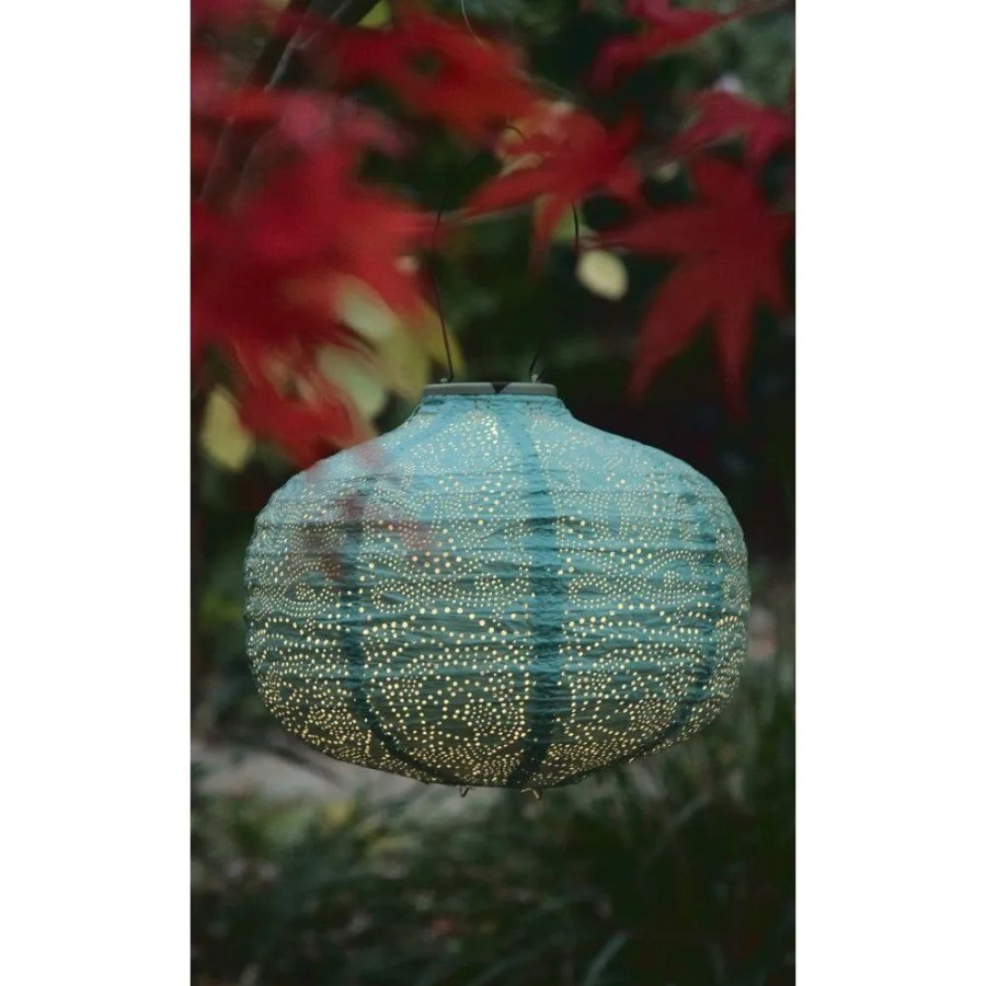 Outdoor Living Blooming Botanicals | Teal Pumpkin Solar Lantern