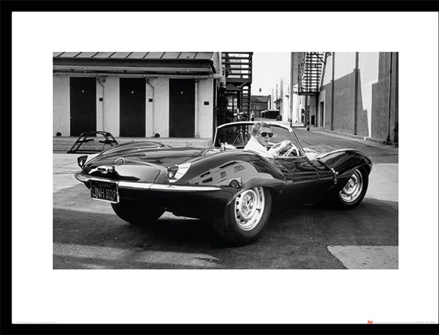 Home Decor HA Photographic | Time Life (Steve Mcqueen - Jaguar) - Framed Print 30X40