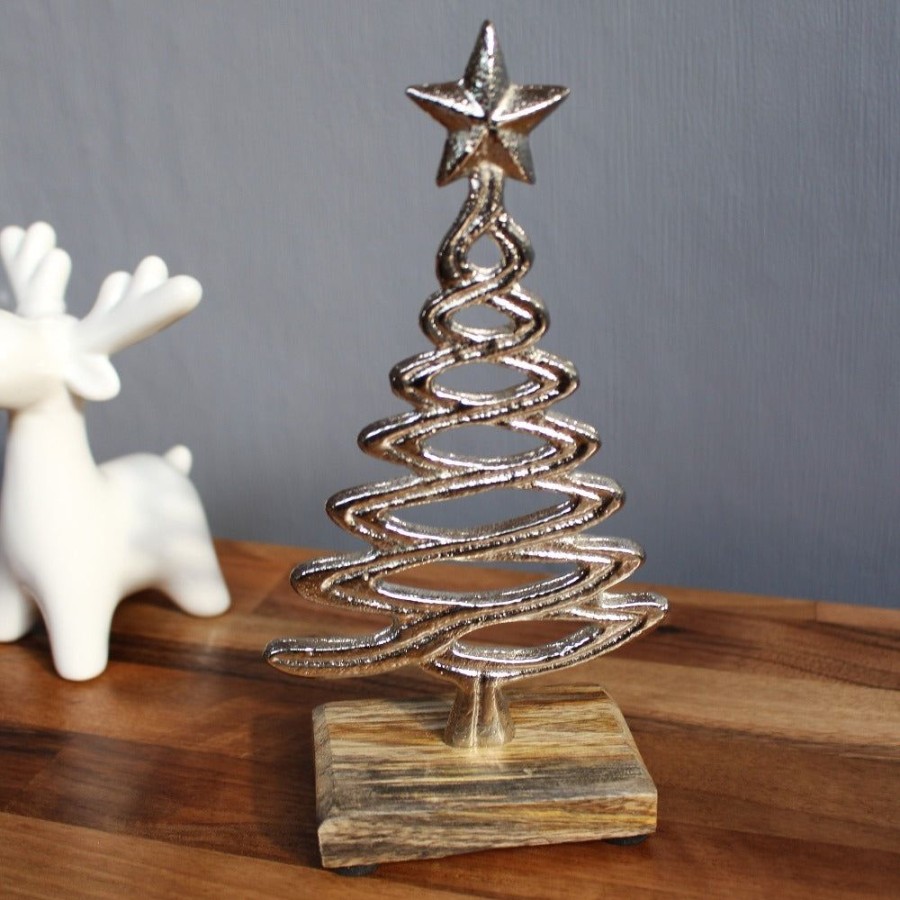 Home Decor Hurst House Trading | Aluminium Silver Tree Ornament