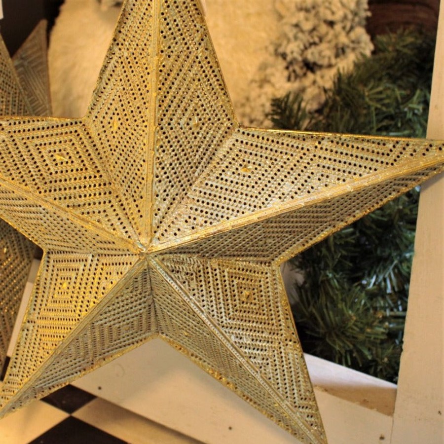 Home Decor Hurst House Trading | Mesh Gold Barn Star